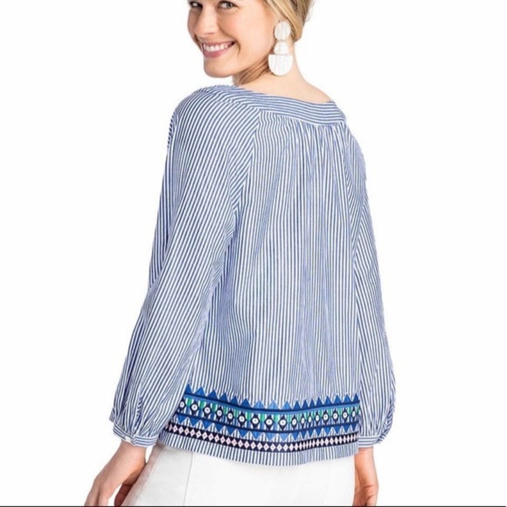 Vineyard Vines Geo Prep Embroidered Top